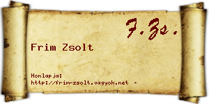 Frim Zsolt névjegykártya