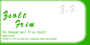zsolt frim business card